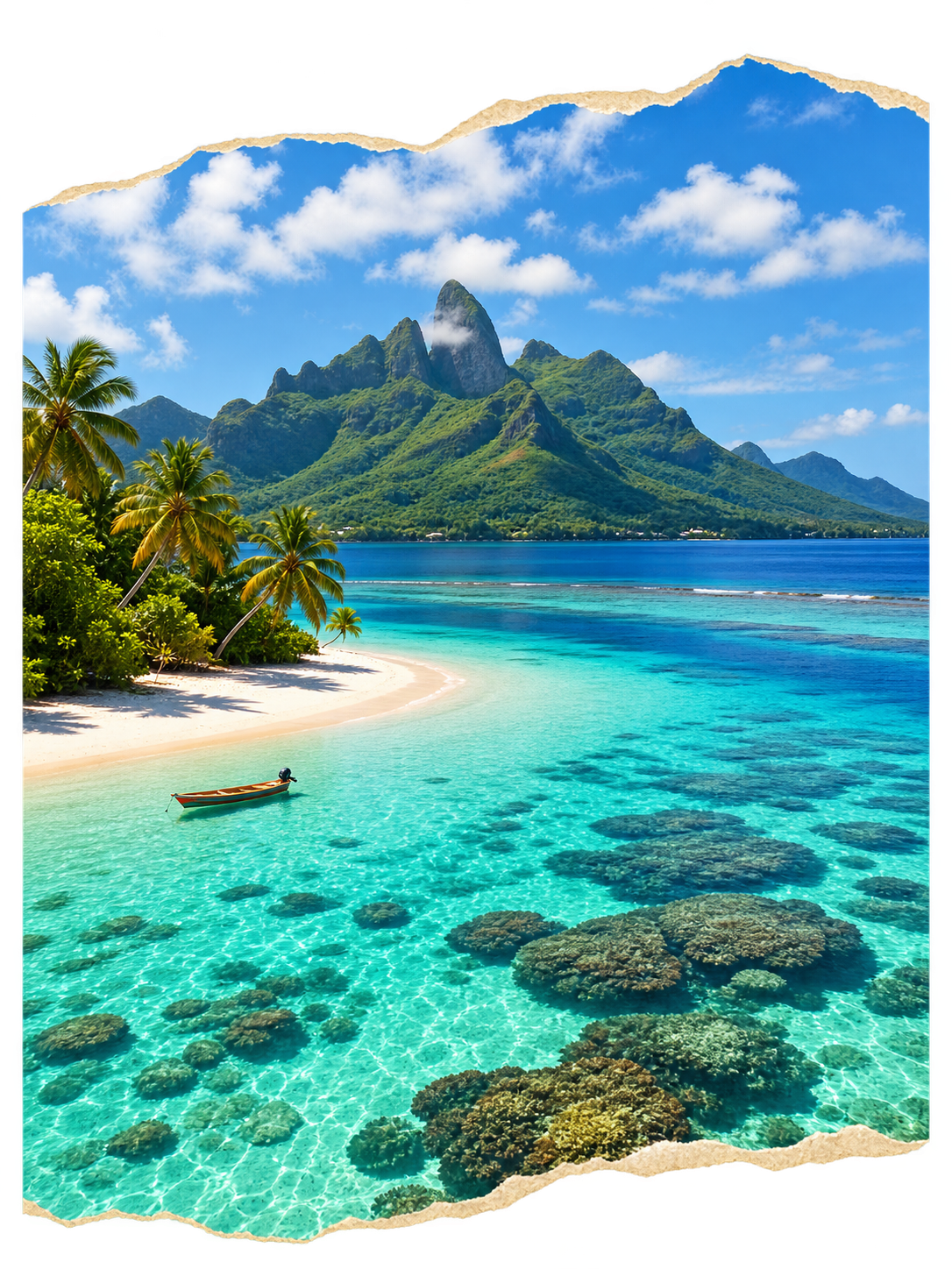 Laguna turchese e montagne di Moorea